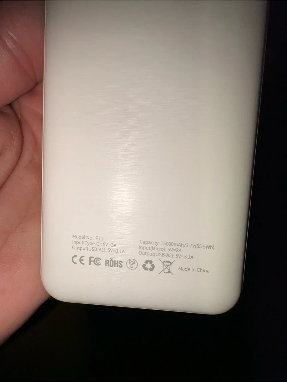 NEW White Portable Power Bank with Protective Hard Shell Case
